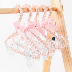 DING DONG PET 寵物珠珠衣架附夾子 粉色, 5個