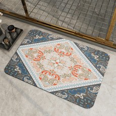 WIDHOME 復古情調民族風腳踏墊, 深色, 1個