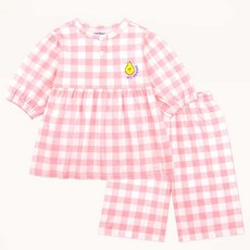 mollimelli friends 兒童款皮爾好朋友格紋寬鬆居家服套裝