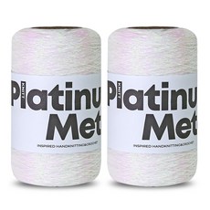 Knitt 白金金屬感編織線 100g, 極光色, 2個