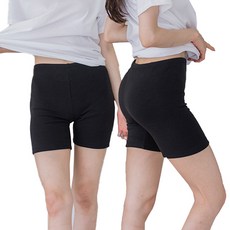 [韓國製造]A-One 女性用絨面彈性三分安全褲 2件組