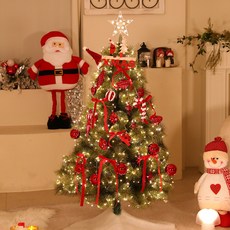 JOART 聖誕樹燈泡裝飾裝飾全套組 PS02, 普利梅拉全紅, 120公分