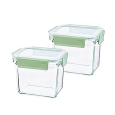 글라스락 퓨어 릴렉스 그린 직도어, 2개, 920ml