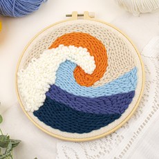 아트조이 DIY 펀치 니들 자수 + 4단 바늘 세트, 1세트, 파도