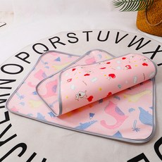 요런개 반려동물 양면 캐릭터 귀여운 매트, 02. 핑크 공룡, 1개