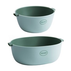 Winprice 瀝水雙色碗 O型+U型組, 薄荷