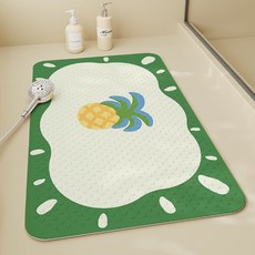 Daysoy 柔軟設計款吸附式浴室浴缸墊 70 x 40 cm, 15 綠色鳳梨, 1個