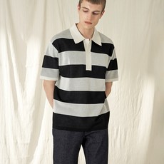 210에디트 아키텍처 보더카라 스트라이프 니트 ZD2SW113