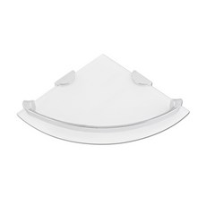 江綠衛浴轉角鋼化玻璃置物架, 不透明的白色, 1個