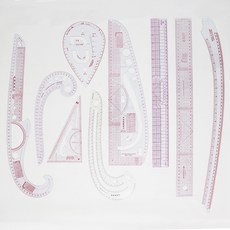 打版尺 9件組, 混色, 1套