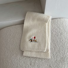 HARAROI 小狗刺繡針織圍巾