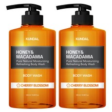 KUNDAL 昆黛爾 蜂蜜&澳洲堅果保濕沐浴露 Cherry Blossom, 500ml, 2瓶