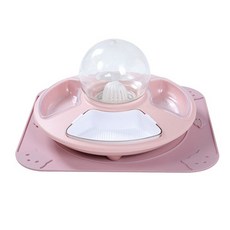 PETRONG 寵物多功能飲水餵食器 + 墊, 1個, 粉紅色