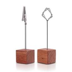 에이에스코리아 아카데미 원목 메모꽂이 스타클립 + 악어집게 세트 MF-212, 실버, 1세트