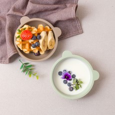 Ahtty home 小巧森林 熊寶寶 點心碗 2入, 1組, 薄荷綠+巧克力棕