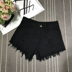 Andaromi 女款復古刷破丹寧短褲