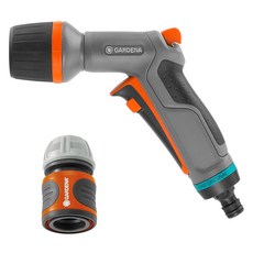 GARDENA 嘉丁 舒適清潔多功能噴嘴 18304 + 水管接頭 13~15mm 18215 套組, 1組