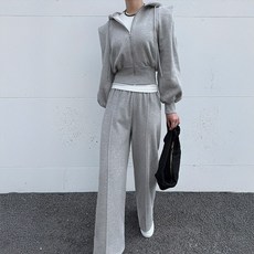 NANING9 女款Madenet刷毛泡泡袖運動套裝