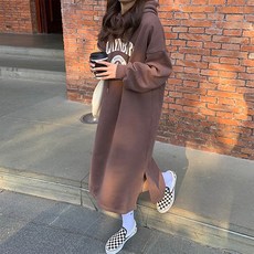 andstyle 女款Cle羅戈連帽長連身裙 261225, 棕色