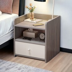 JASIMIN 客廳沙發床邊實木床頭櫃, 灰色