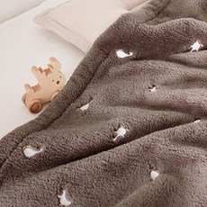 마롤로뜨 아동용 자수 벨보아 극세사 블랭킷, 베이지덕