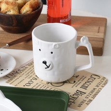 北極熊馬克杯 370ml, 白色, 1個