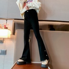 오렌지다몸 여아용 밑단옆 진주 단추 팬츠