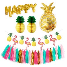 indigoshop 派對裝飾組 鳳梨款, 1套, 混合顏色