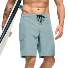 tesla 男士泳褲 沙灘褲 短褲 TM-MSB31, 水霧色_AQM