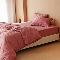 La Pomme 素色緹花棉被套+鵝絨被+床墊套+枕頭套組