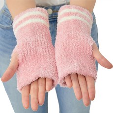 LUMASS JECO 線條暖手套 超細纖維手腕套, 粉紅色, 2套