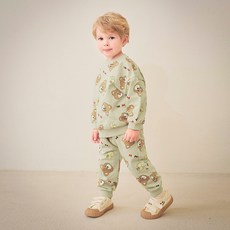 mollimelli 童款柔軟小熊印花長袖衣褲套裝