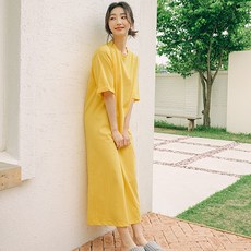 PALAN 女款開衩棉質連身裙