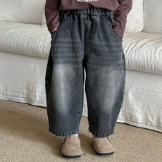 EYOUMONG 兒童寬鬆版型水洗氣球牛仔長褲 E6S300