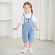 mollimelli 兒童透氣夏威夷風青年布吊帶褲