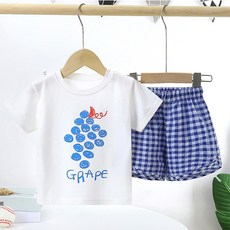 JOY MULTI 幼兒印花上衣+格子短褲