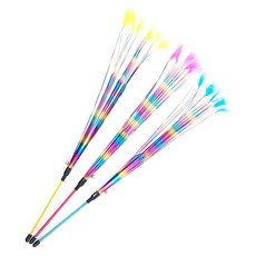 Titi Pet 貓咪彩虹羽毛釣竿玩具 3入組, 1組, 顏色隨機