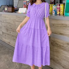 알프스 퍼프 임부 임산부 카라 원피스