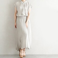 구디프 카라 슬리브리스 플리츠 원피스 빅사이즈 포함