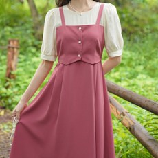 엘쏘 레트로 엘레강스 뷔스티에 레이어드 롱 원피스