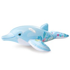 INTEX 充氣坐騎游泳圈 海豚造型, 尺寸 175cm x 66cm, 適合3歲以上兒童, 1個