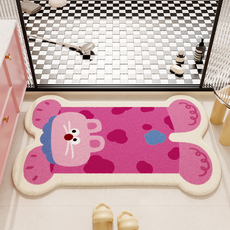 Signpost仿羊絨設計腳踏墊, 粉紅貓咪