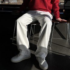 머시따 남성용 코튼 세미와이드 데님 팬츠