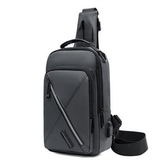 w-able 男用迷你郵差斜背包, 03 深灰色