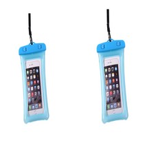 MJ 馬卡龍氣囊觸控水上樂園防水袋, 2個, 藍色