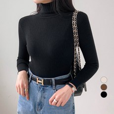 2nd Ground 女款柔軟羅紋高領針織長袖上衣 SG49633