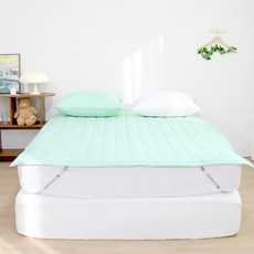 Snoozz 經典純棉60支紗水洗固定鬆緊帶床墊, 薄荷綠