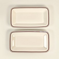 시라쿠스 메이플 생선 접시, 라인브라운, 2개