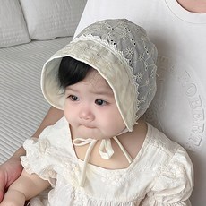 woojooi 女童用Rubian蕾絲軟帽