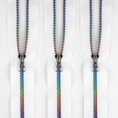 JSTrading 彩虹外套拉鍊 5號 75cm, 白色, 3個
